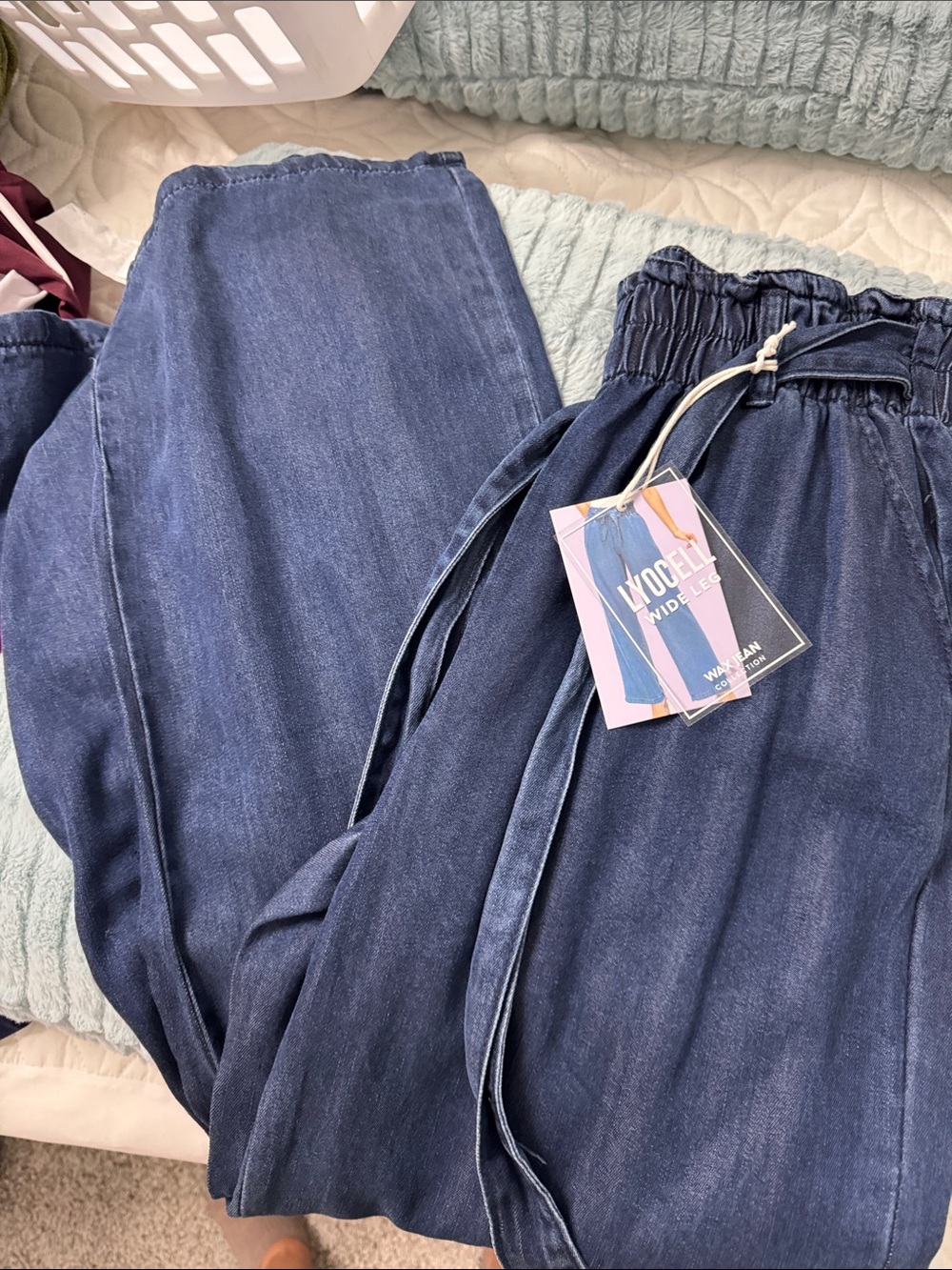 Wax Jean Dark Blue Wide-Leg Pull-On Jeans